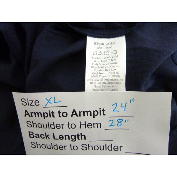 NWT Everlane Navy Blue Long Sleeve Organic Cotton Pocket Tee XL - Picture 6 of 6